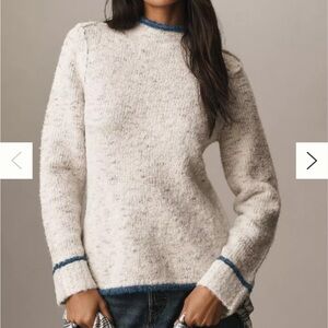 NWT Anthropologie Pilcro Long-Sleeve Mock-Neck Bird Sweater size large